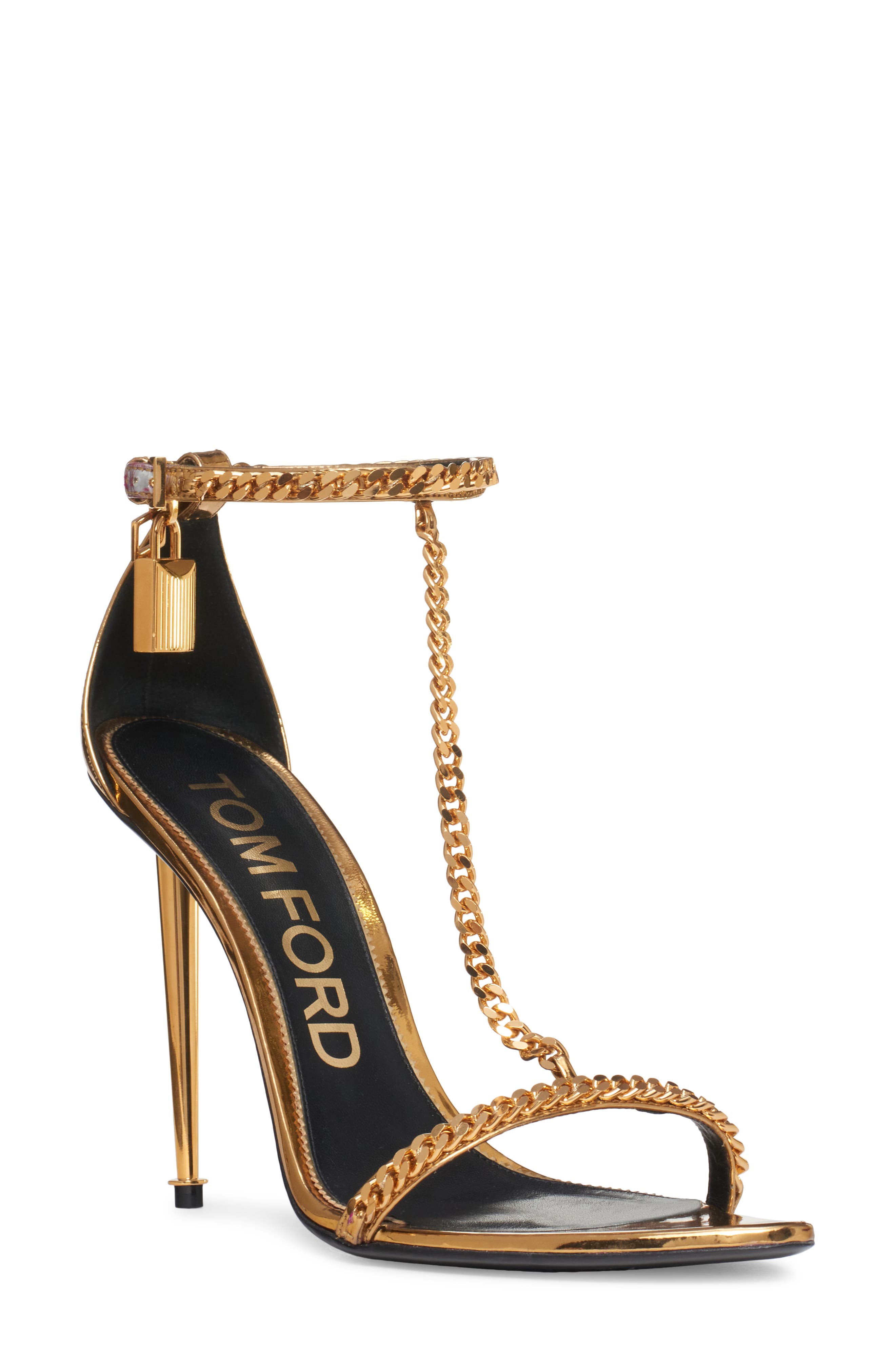 TOM FORD Padlock Naked Chain Strap Sandal, Main, color, 