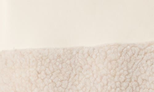 Steve Madden Athen Faux Shearling Trim Moto Jacket In Neutral