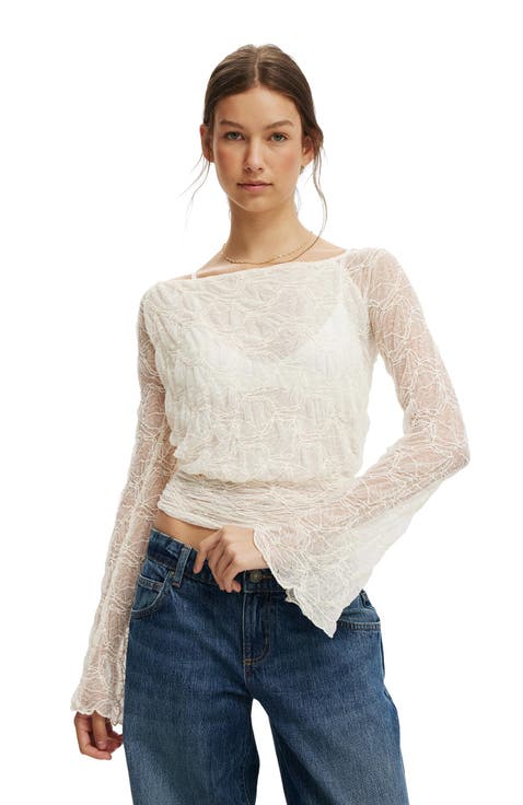 Women's Sofia Lace Long Sleeve Top