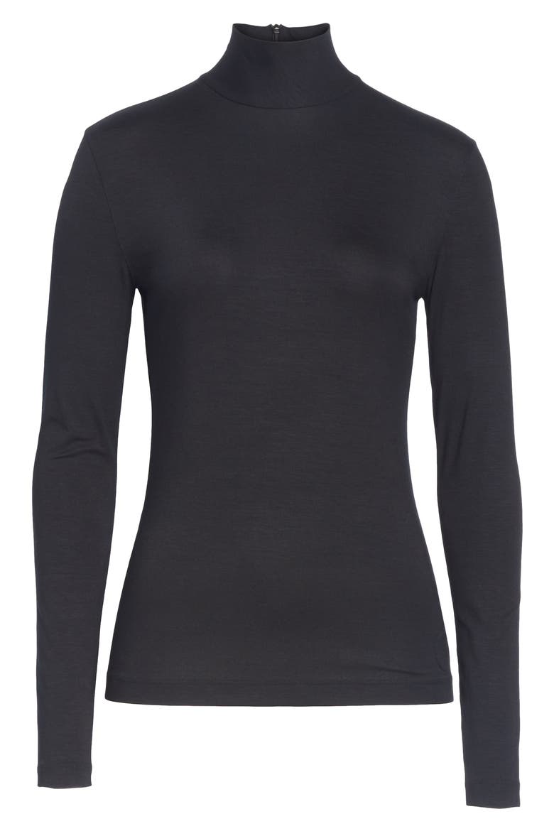 Stretch Modal Turtleneck, Alternate, color, BLACK