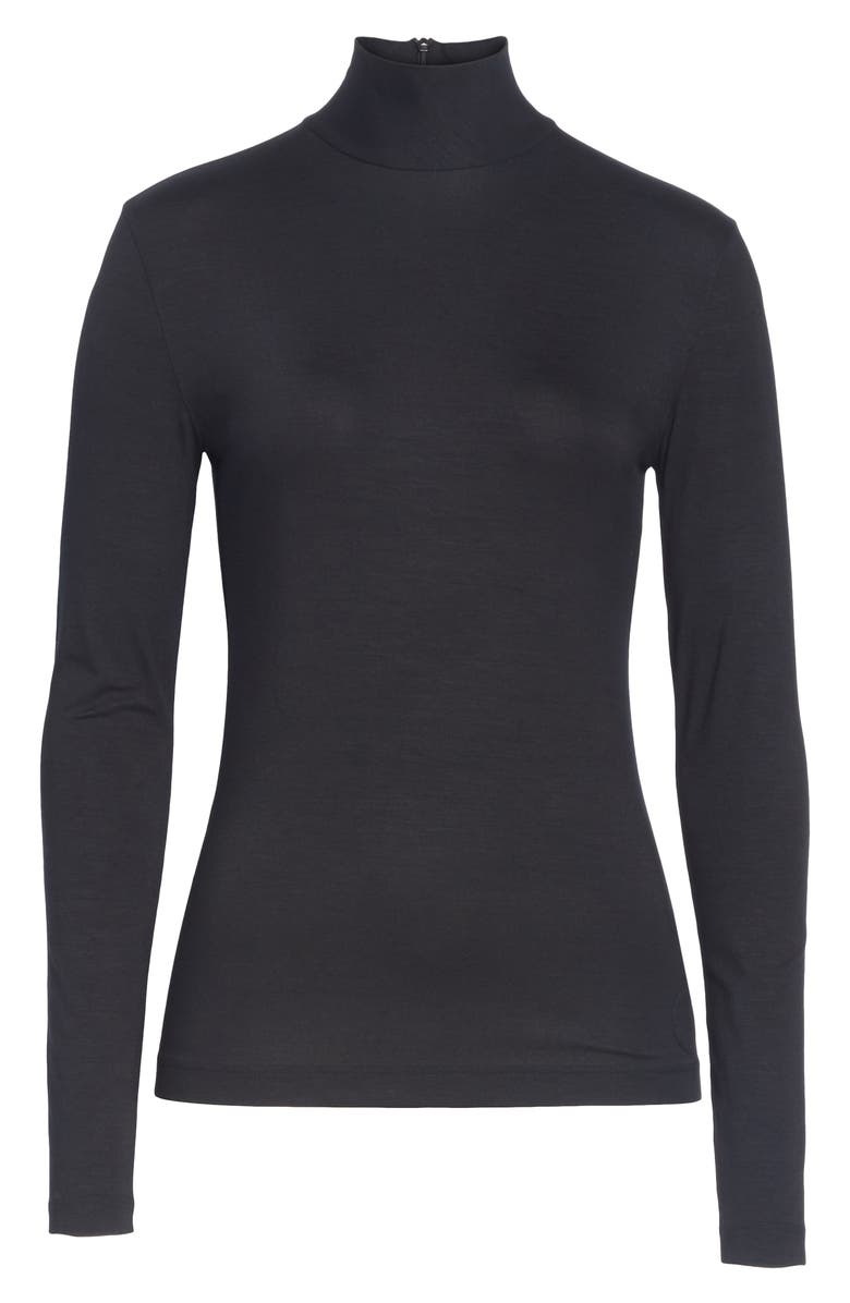 Akris punto Stretch Modal Turtleneck, Alternate, color, Black