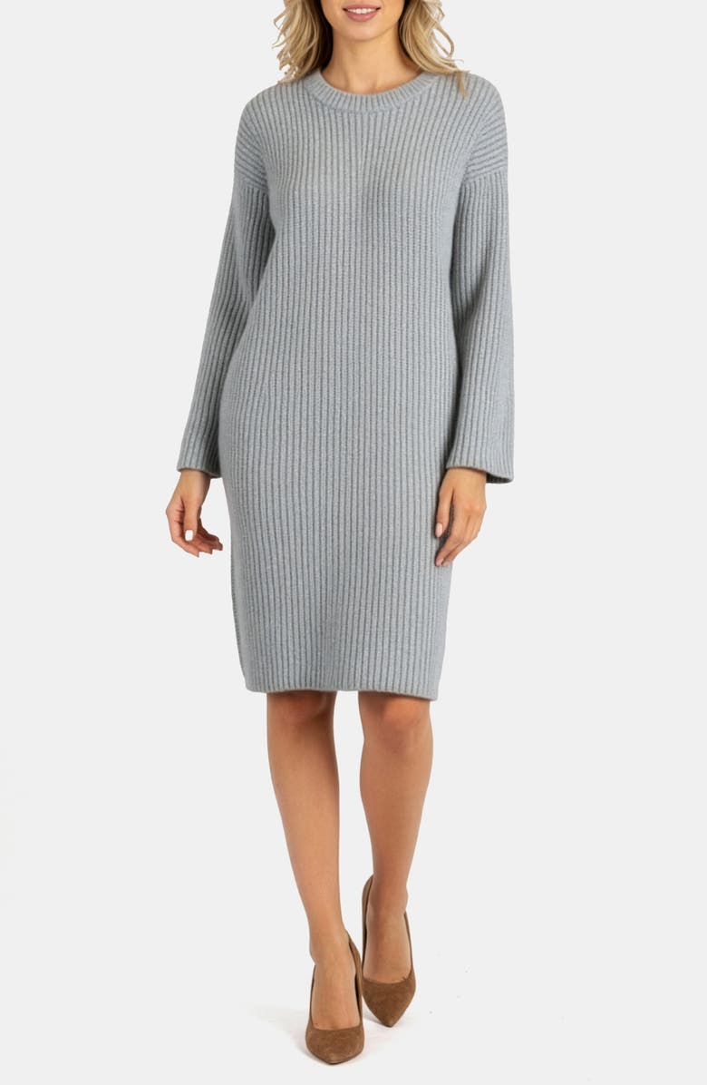 Lush Long Sleeve Sweater Dress, Alternate, color, Light Heather Grey