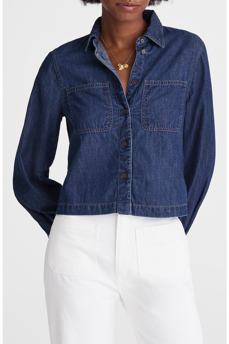 Patch Pocket Denim Button-Up Shirt, Main, color, GREENDALE WASH