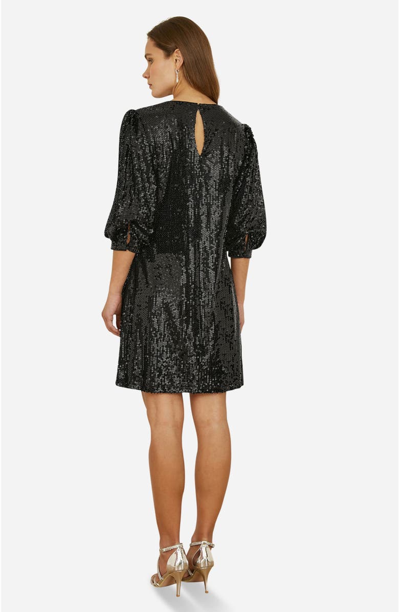 Yumi Balloon Sleeve Sequin Mini Dress, Alternate, color, Black
