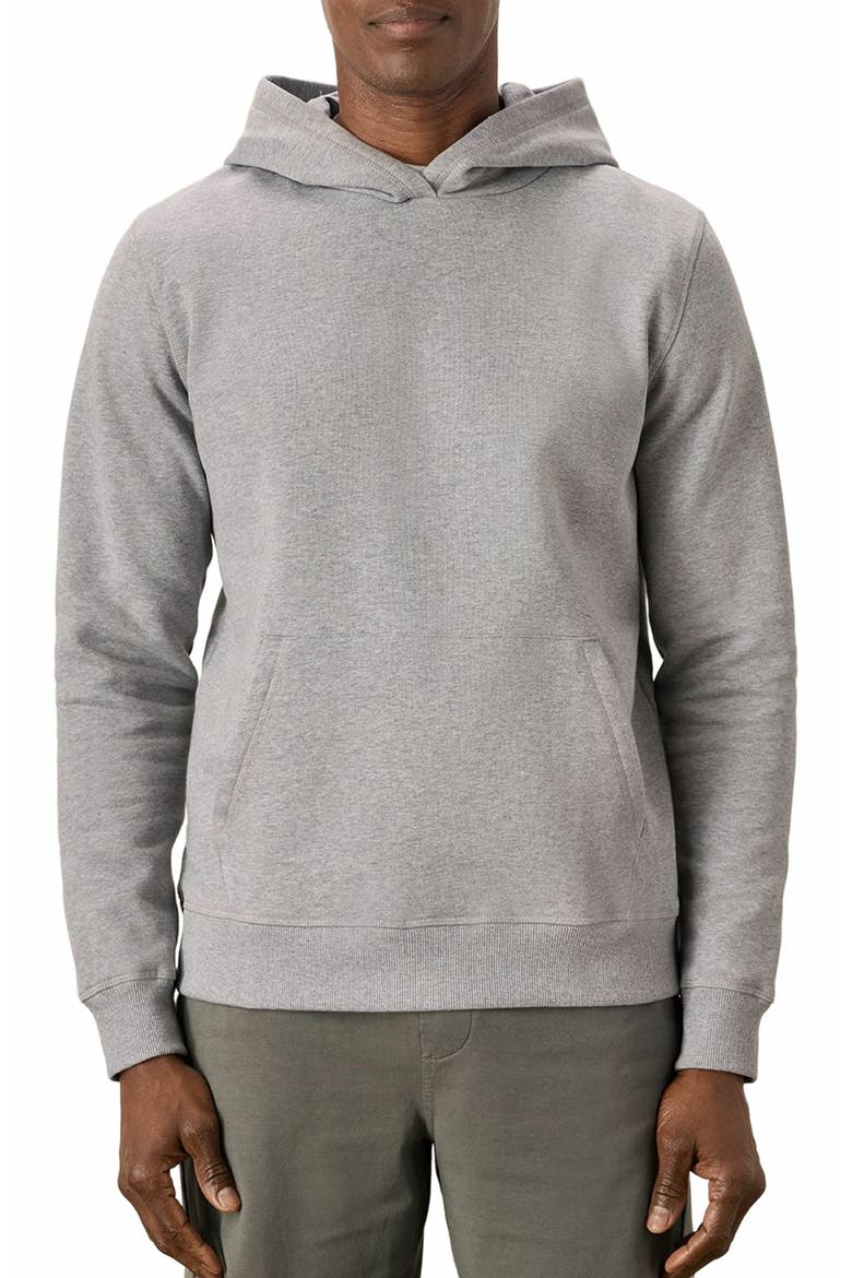 Organic Cotton Cloud Brushed Fleece Pullover Hoodie, Alternate, color, Heather Grey