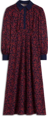 Boden Floral Empire Waist Cotton & Modal Shirtdress
