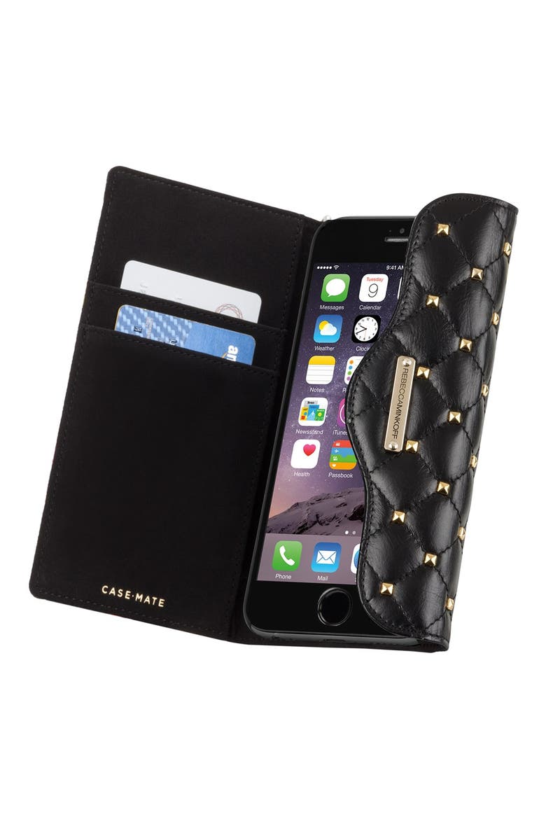 x Case-Mate iPhone 6 Plus Quilted Wristlet, Alternate, color, BLACK