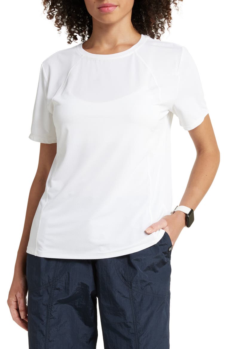 Breeze Thru Mesh Active T-Shirt, Main, color, WHITE