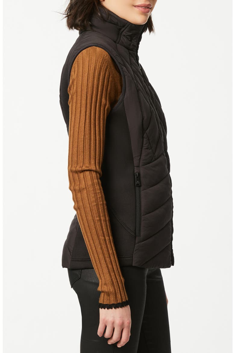 Bernadro Neoprene Quilted Vest, Alternate, color, BLACK
