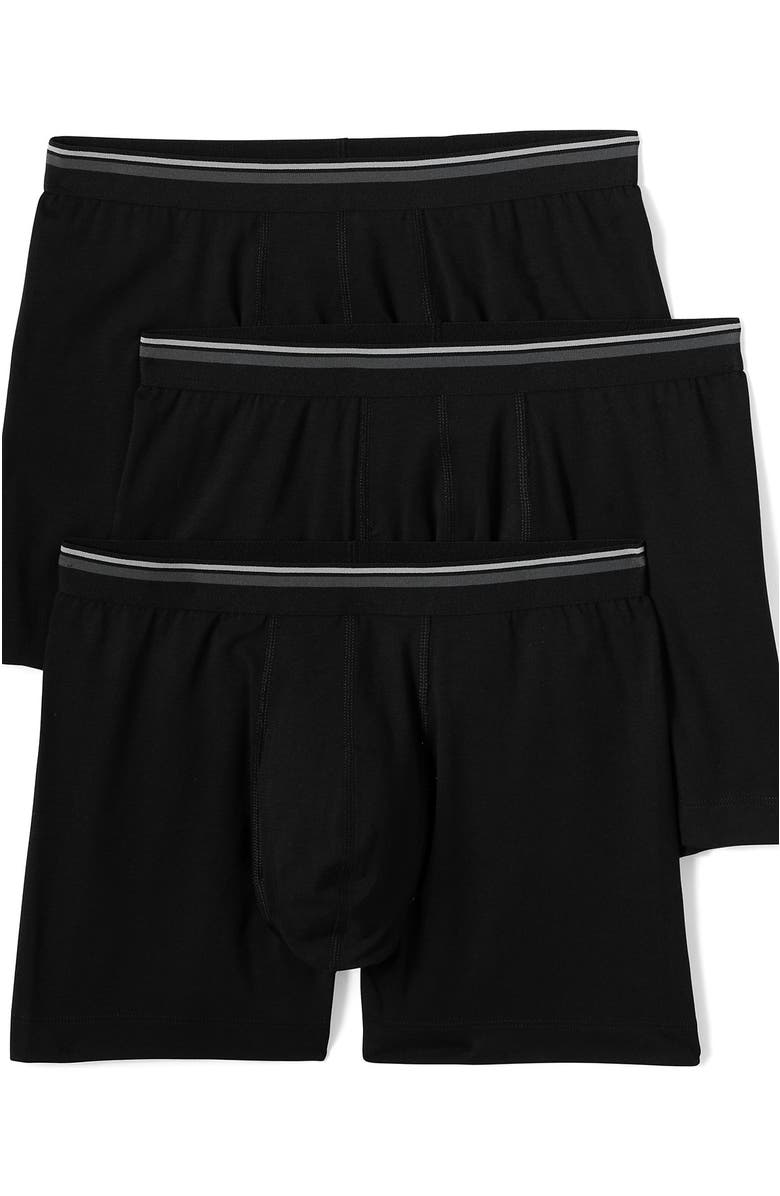 Lands' End Comfort Knit Trunk - 4.5" Inseam 3 Pack, Alternate, color, Black 3Pk