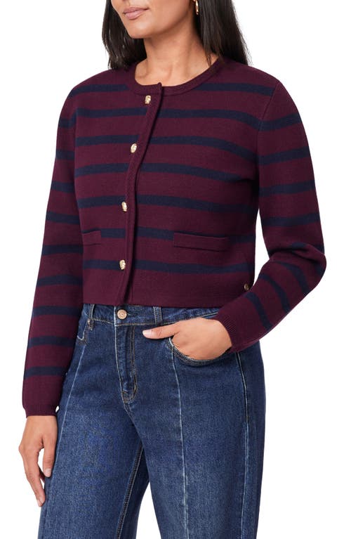 Scotch & Soda Stripe Cardigan In Brown