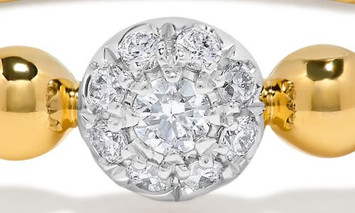 H.j. Namdar 14k Yellow Gold Pavé Diamond Beaded Band Ring In Gold