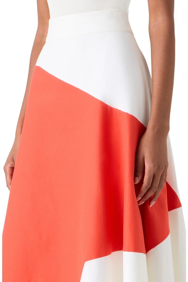 Polygon Patch Poplin Midi Skirt, Alternate, color, ECRU VERMILLION