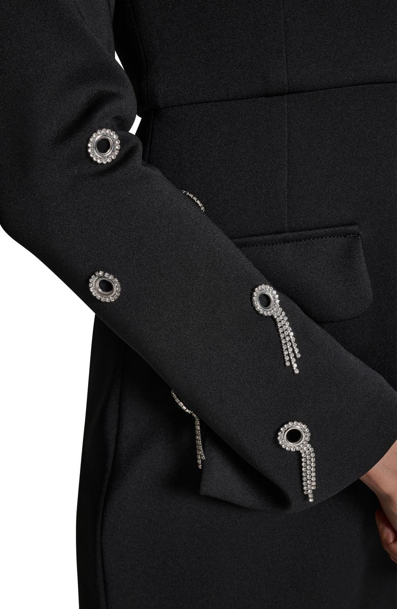 BCBG Rivet Detail Long Sleeve Minidress, Alternate, color, Black