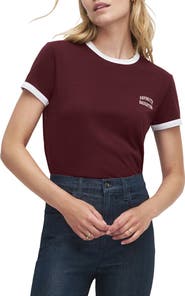 Favorite Daughter Logo Crop Ringer T-Shirt