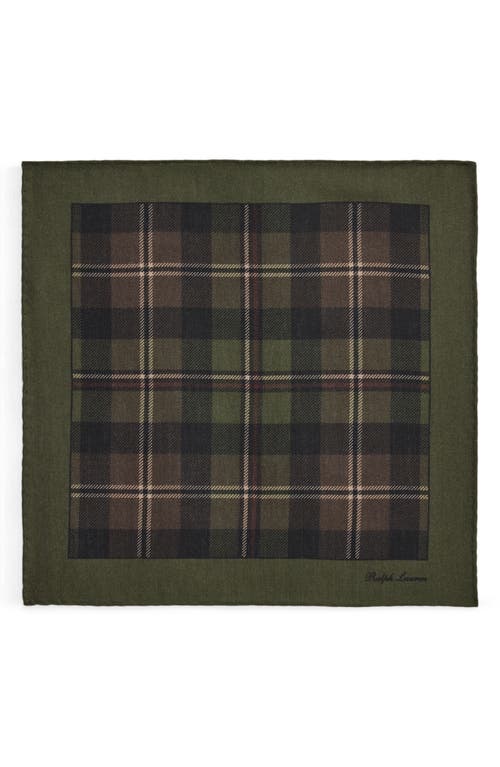 Ralph Lauren Purple Label Plaid Cashmere & Silk Pocket Square In Multi