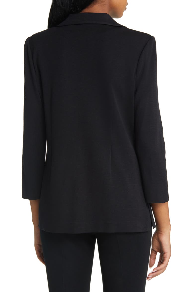 One-Button Knit Blazer, Alternate, color, BLACK