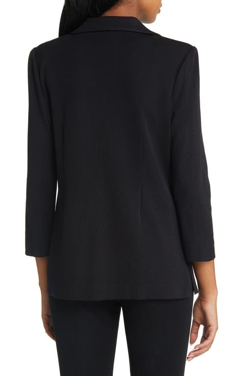 Ming Wang One-button Knit Blazer In Black