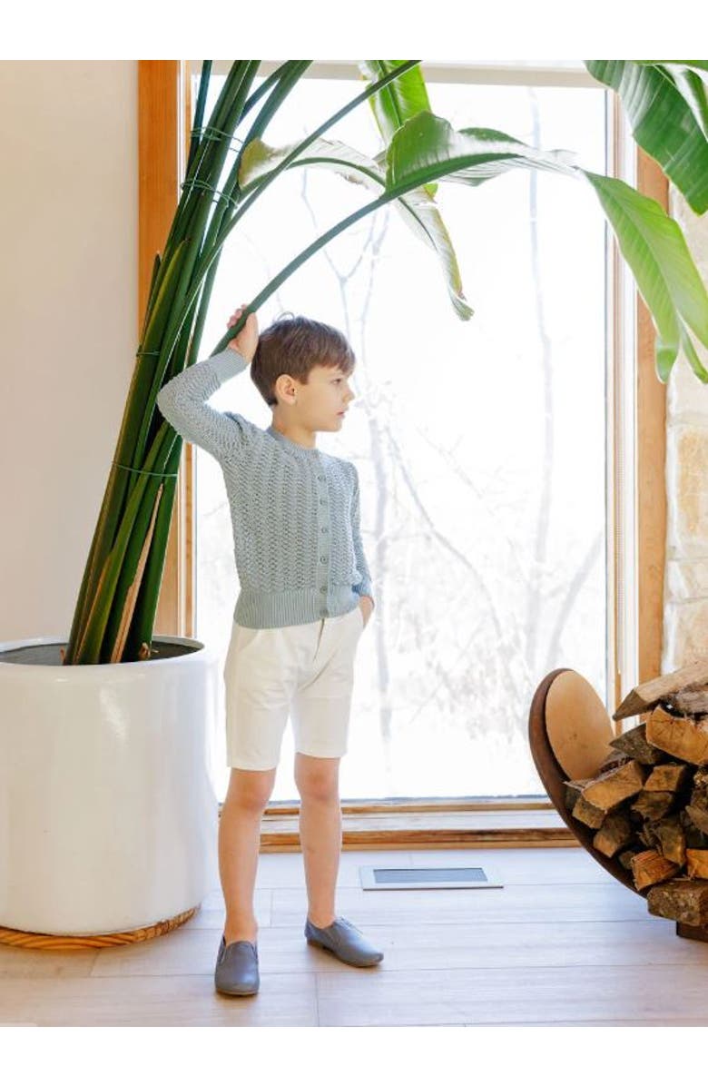 Ely's & Co. Looms Wave Collection - Knit Pointelle Cardigan, Alternate, color, Blue