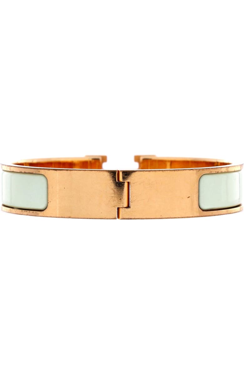 Pre-Owned Hermes Clic H Bracelet Enamel Narrow, Alternate, color, Green