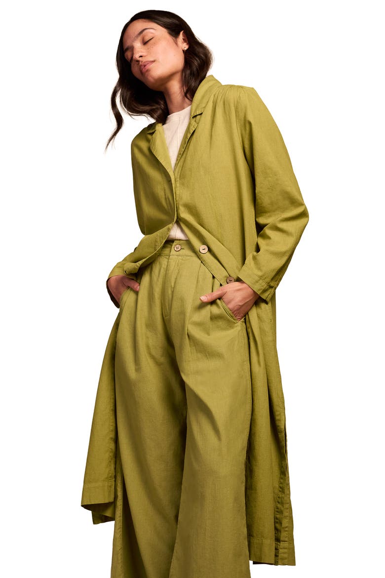 Longline Overshirt Dress, Alternate, color, Willow