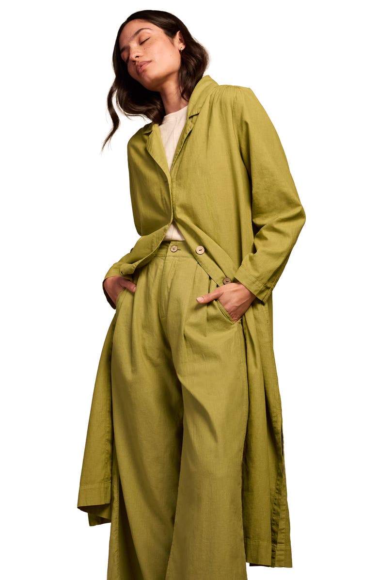 Celtic & Co. Longline Overshirt Dress, Alternate, color, Willow