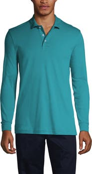 Lands' End School Uniform  Long Sleeve Interlock Polo Shirt