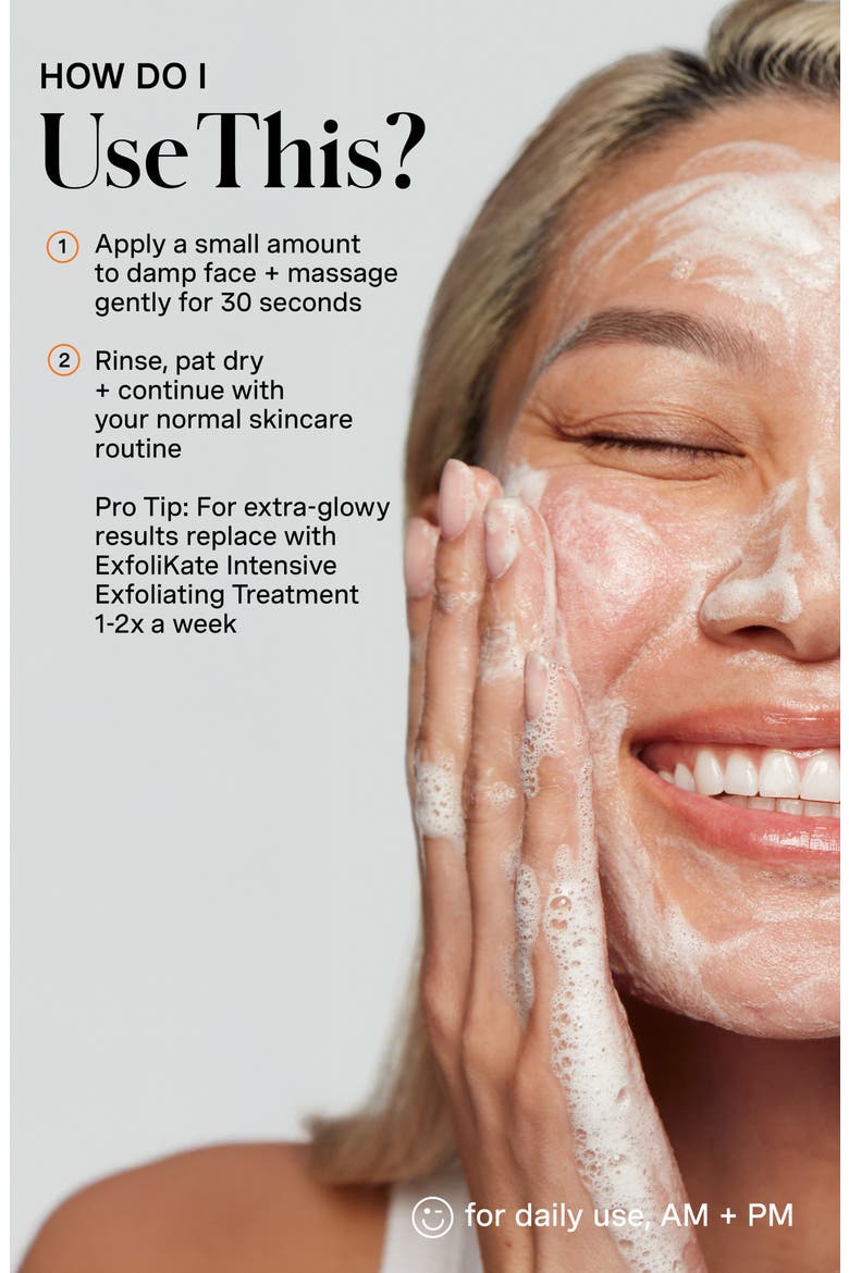 ExfoliKate® Cleanser Daily Foaming Wash, Alternate, color, NO COLOR