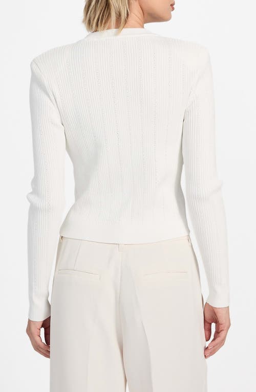Guess Emmie Crop Cardigan In White