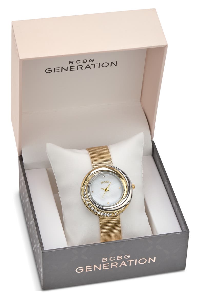 Nova 3 Faux Leather Strap Watch, 35mm, Alternate, color, GOLD