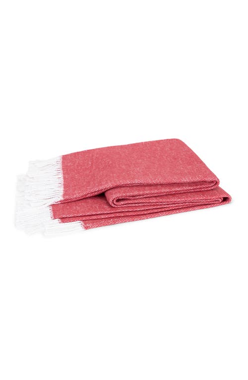 Matouk Pezzo Throw Blanket In Redberry