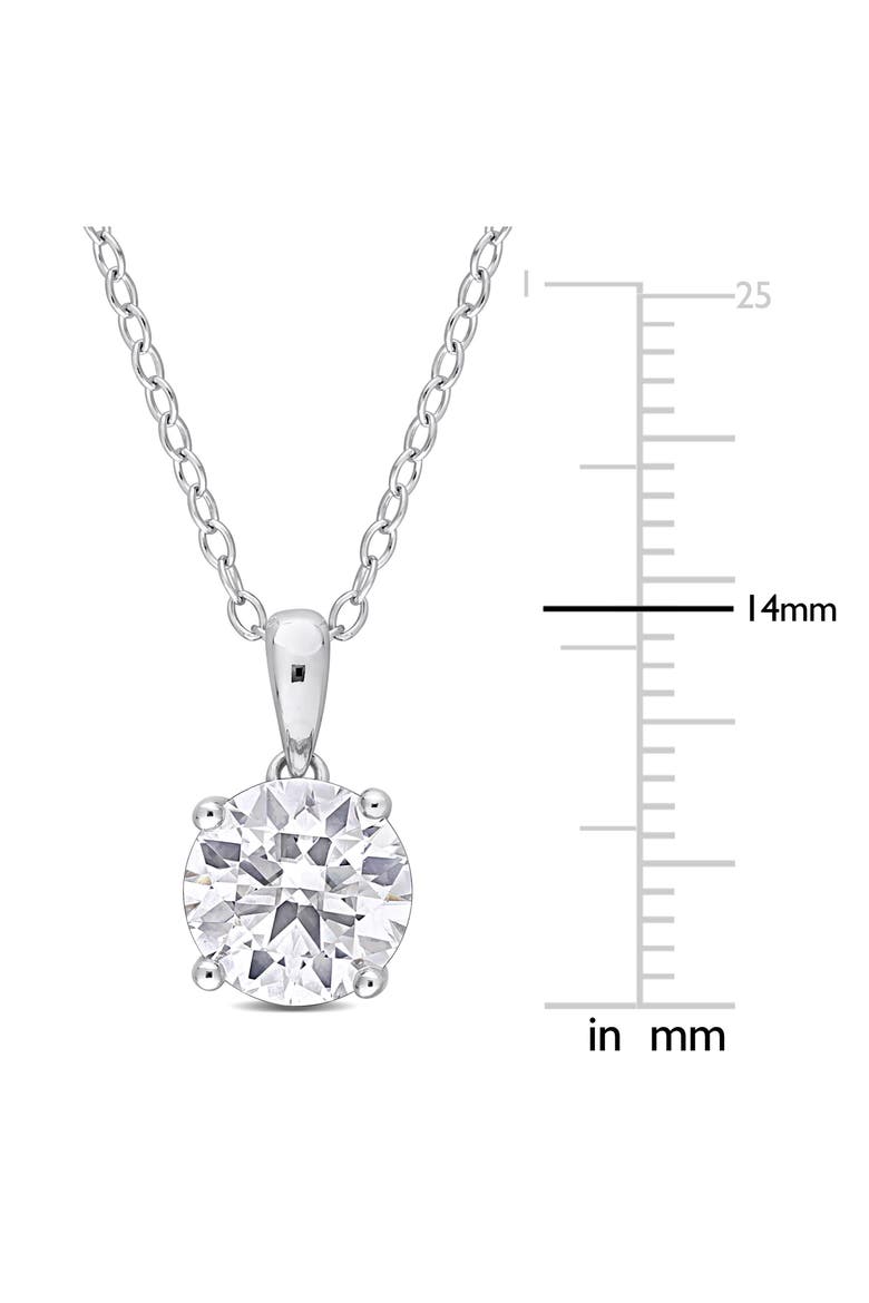 Sterling Silver Round Lab Created Moissanite Pendant Necklace, Alternate, color, SILVER