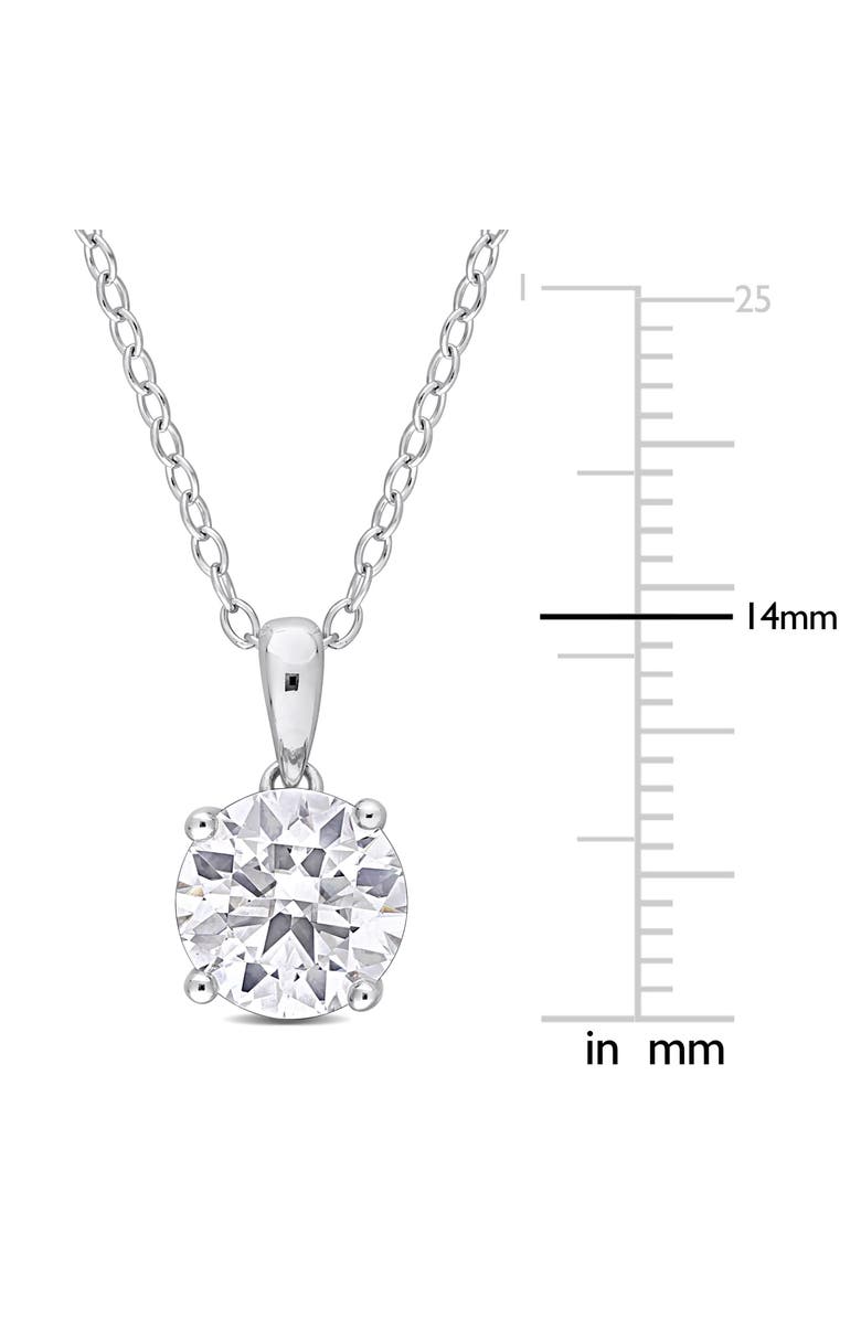 DELMAR Sterling Silver Round Lab Created Moissanite Pendant Necklace, Alternate, color, Silver