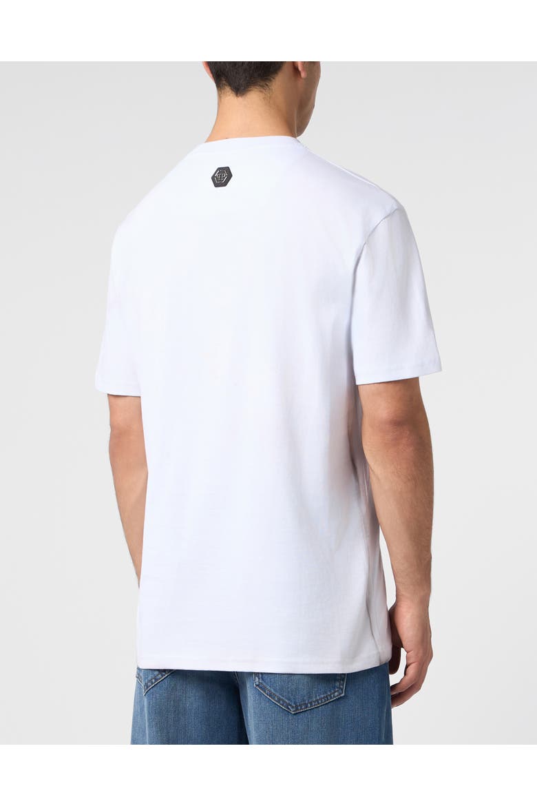 Round Neck T-Shirt Dollar Hexagon Men, Alternate, color, white