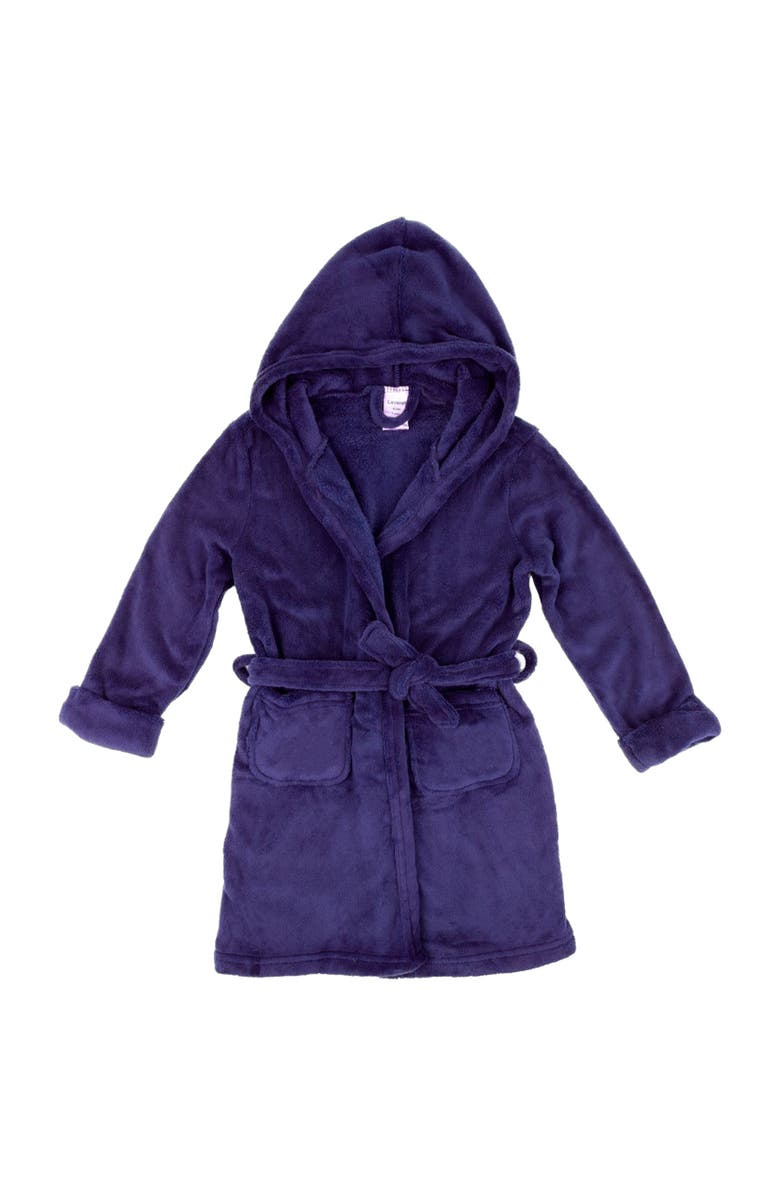 Leveret Kids Fleece Hooded Robe, Solid Colors, Alternate, color, Royal Blue