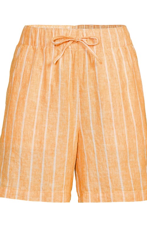 LANDS' END LANDS' END LINEN HIGH RISE PULL ON 7" SHORTS