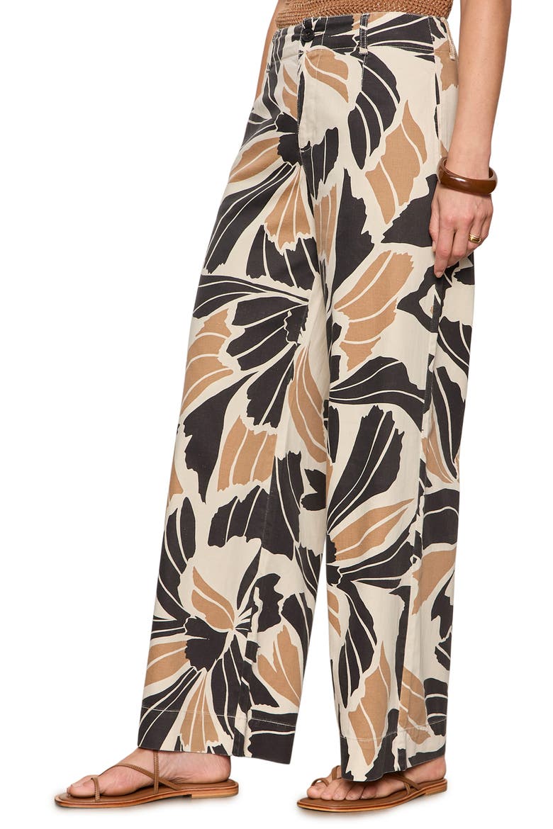 Academy Wide Leg Cotton & Linen Pants, Alternate, color, LOTUS BLACK
