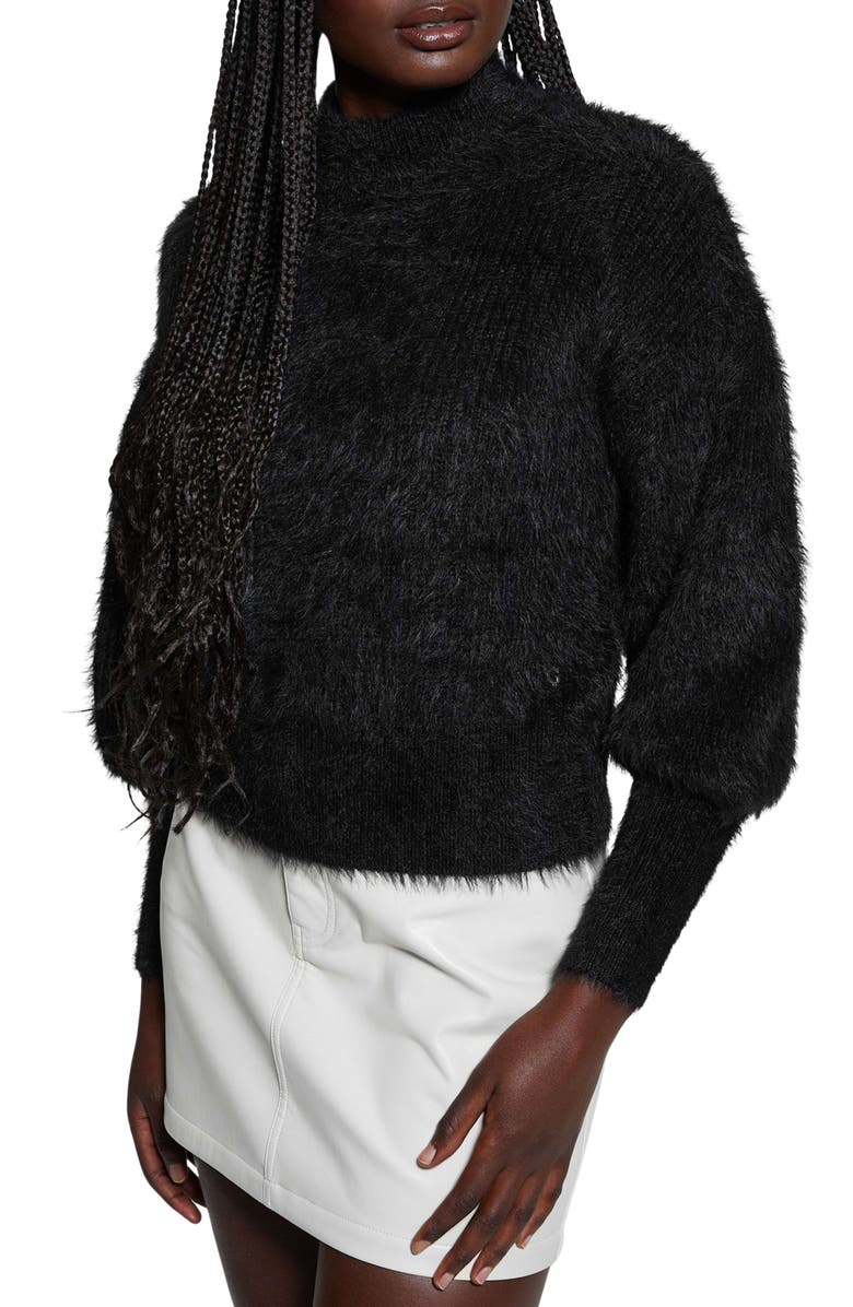 GUESS Keyla Fuzzy Bishop Sleeve Sweater, Alternate, color,