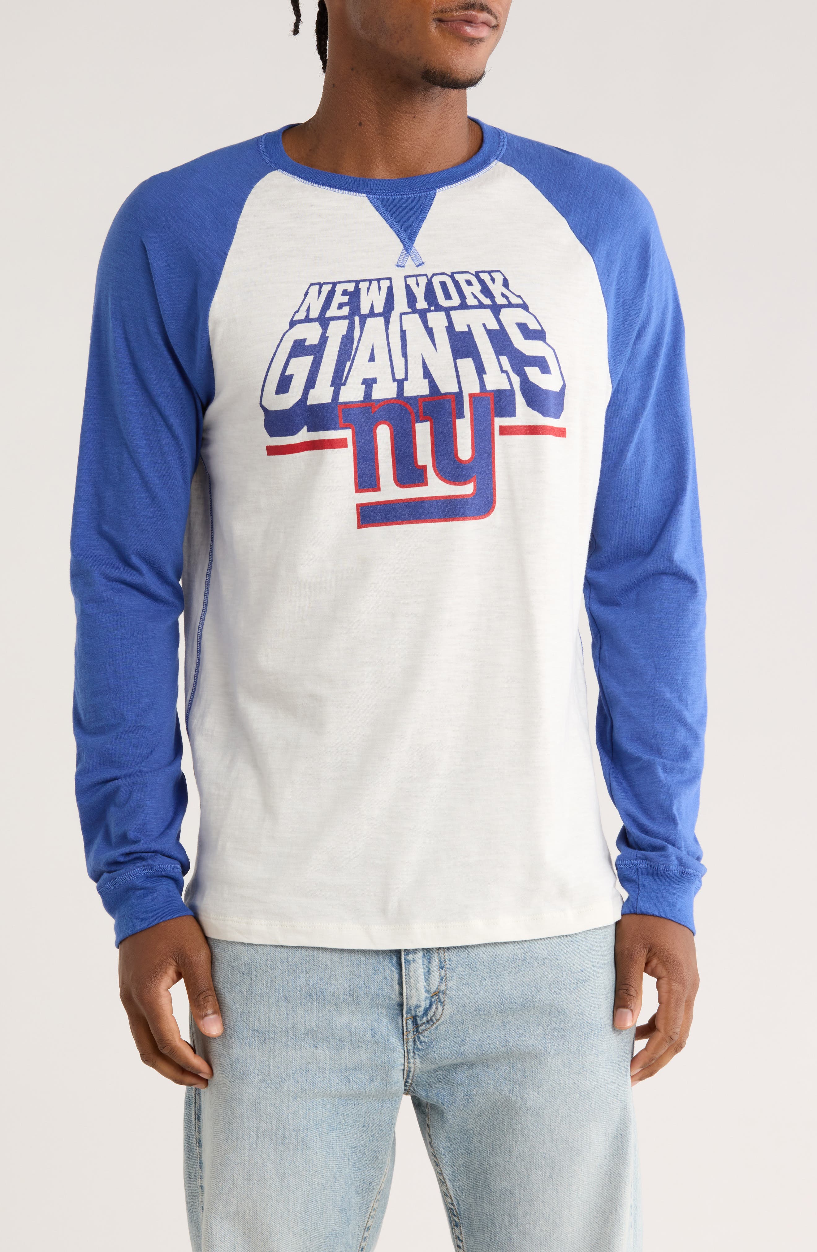 Junk Food NY Giants Raglan Sleeve Graphic T-Shirt