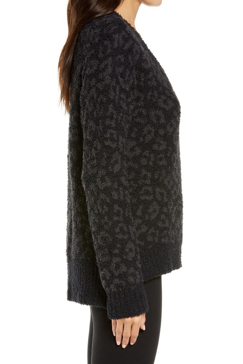 UGG Cecilia V-Neck Sweater, Alternate, color, BLACK LEOPARD
