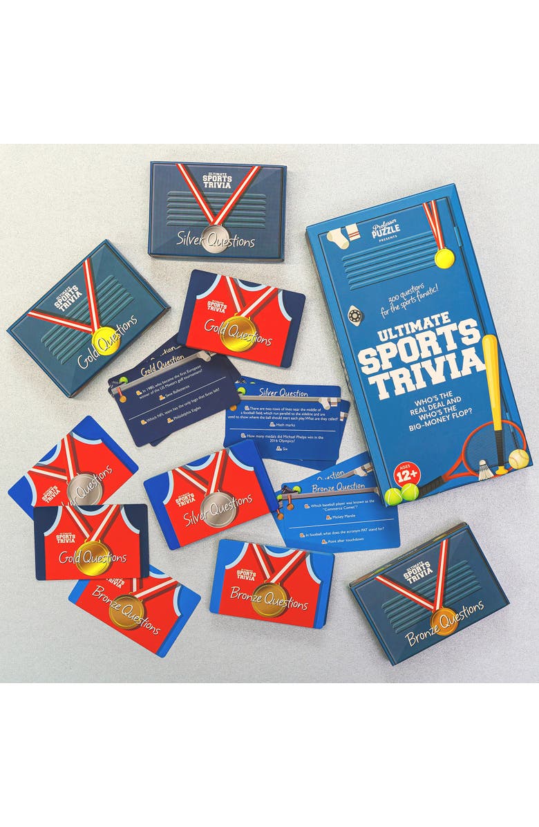 Professor Puzzle Ultimate Sports Trivia 300 Questions, 3 Difficulty Levels, Alternate, color,