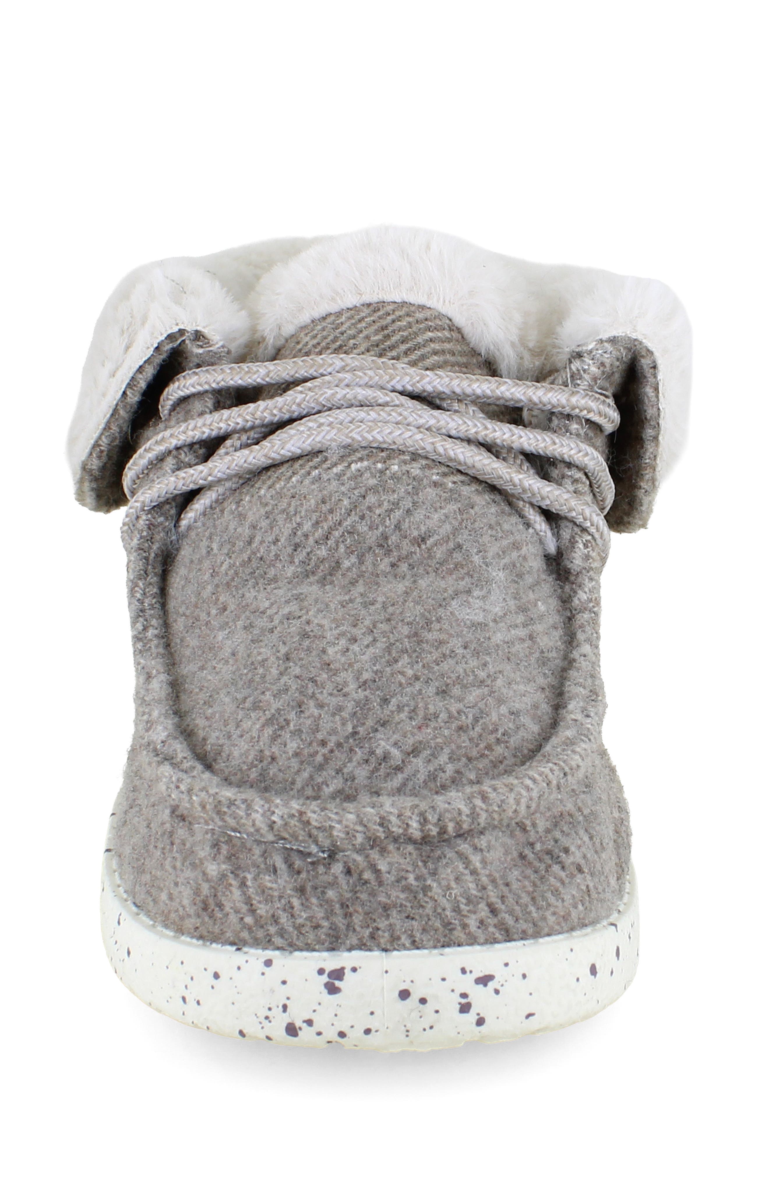 Faux Fur Trim Slipper, Alternate, color, NATURAL FABRIC - NATFB