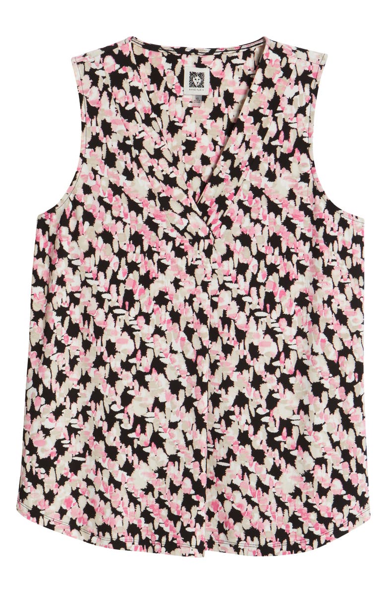 Anne Klein Abstract Print Pleat Neck Shell, Alternate, color, 