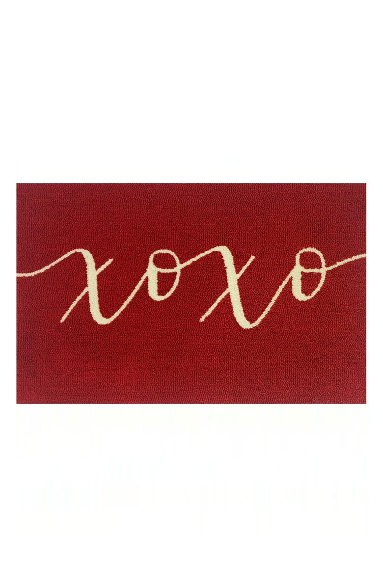 R16 HOME XOXO Door Mat, Main, color, Red/ White