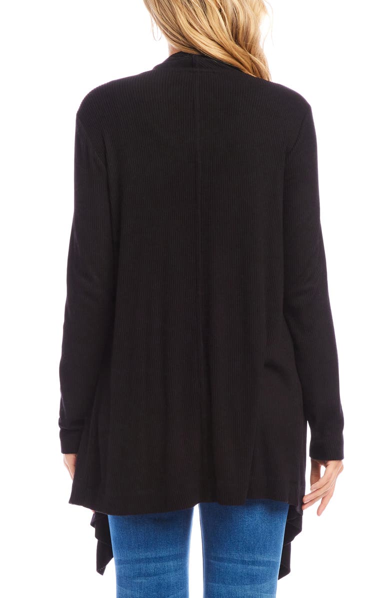 Karen Kane Drape Collar Rib Longline Cardigan, Alternate, color,