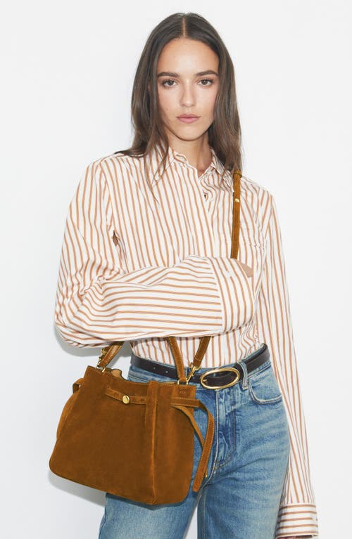Tory Burch Romy Suede Bucket Bag In Brown