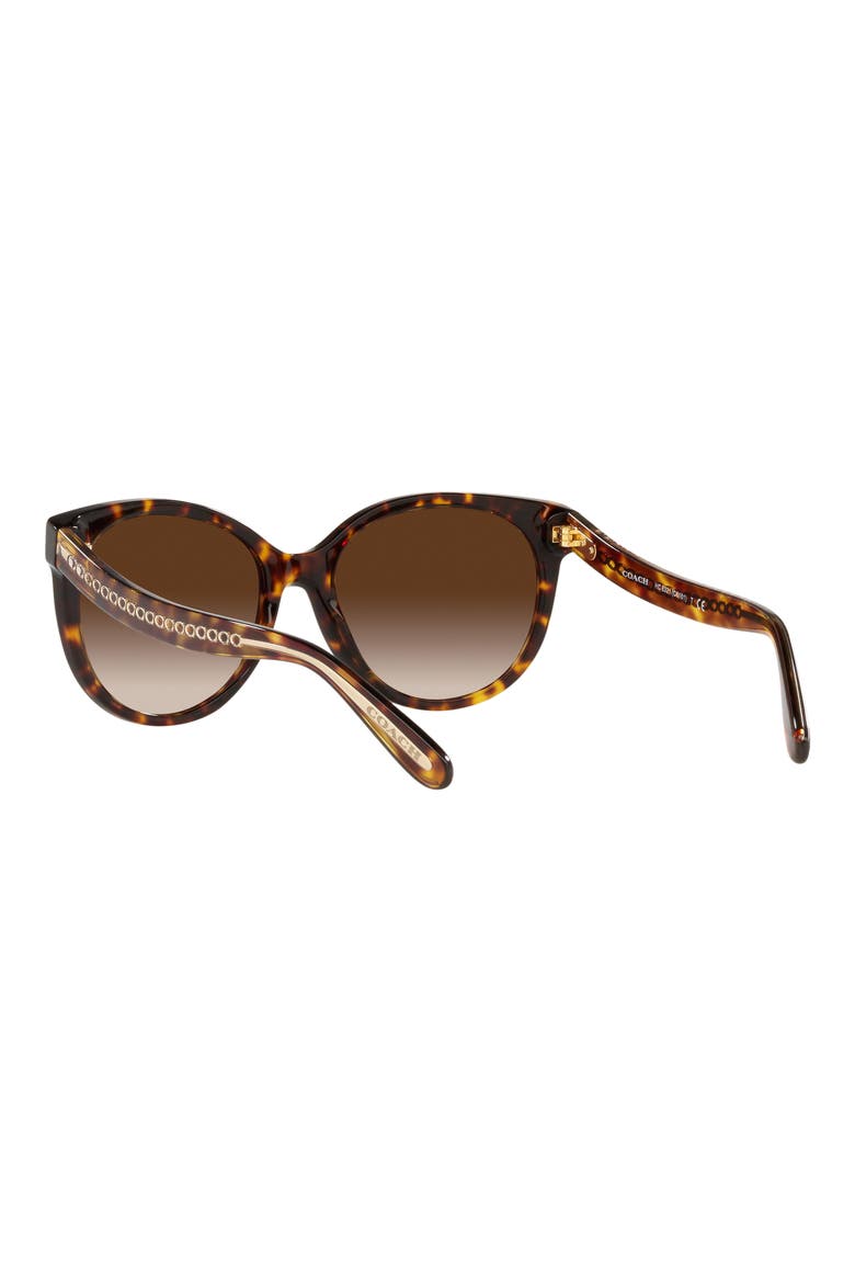 55mm Gradient Round Sunglasses, Alternate, color, DARK TORTOISE