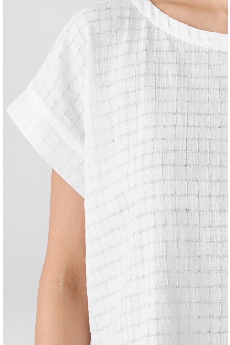 Boxy Boat Neck Organic Cotton Blend Top, Alternate, color, WHITE