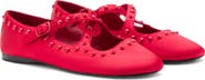 MANGO Studded Satin Mary Jane Flat