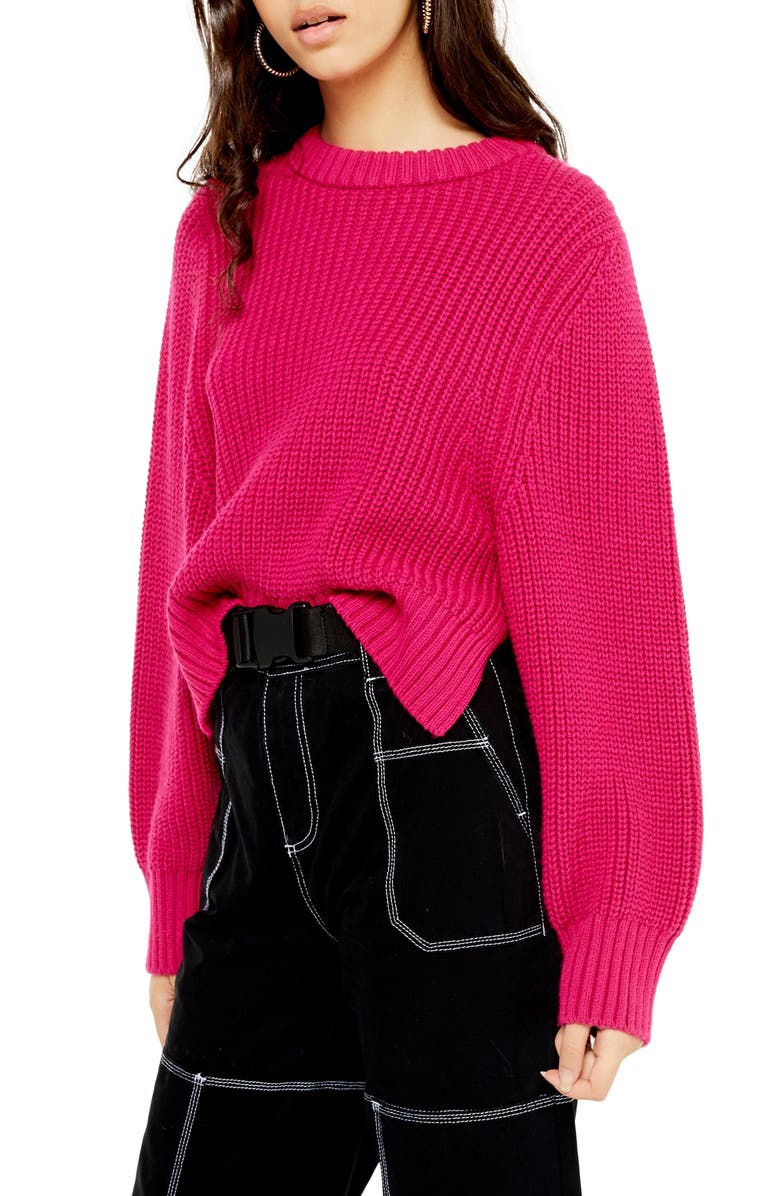 Topshop Rib Knit Sweater, Main, color,